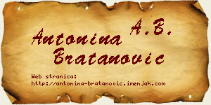 Antonina Bratanović vizit kartica